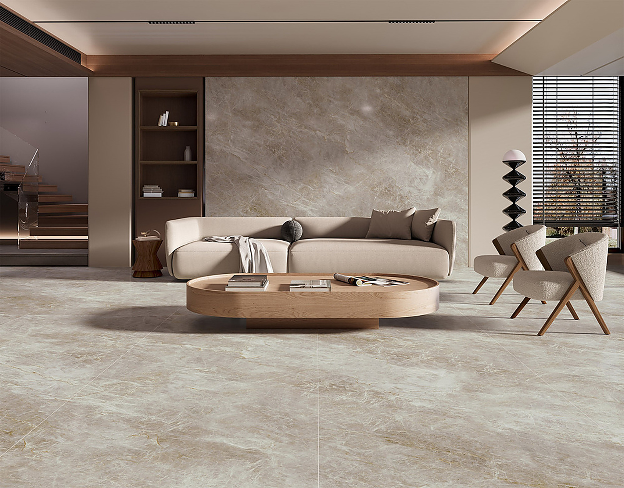 Meridien XXL slab toegepast in een interieur